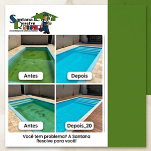 Serviço de manutenção e limpeza profunda de piscina com água cristalina em viamão